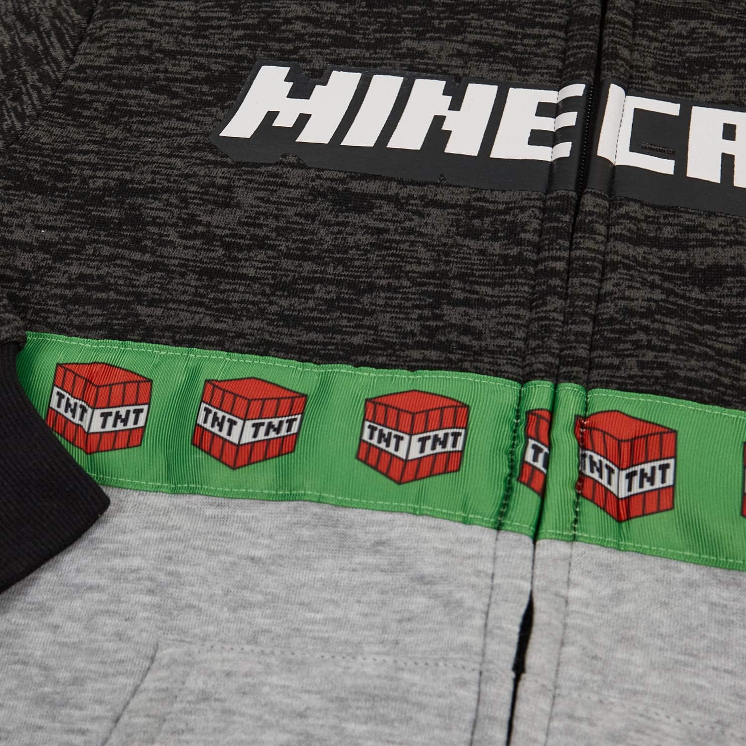 Minecraft Boys Video Game Hoodie - Black and Green Creeper Face - Official Sweatshirt: Clothing