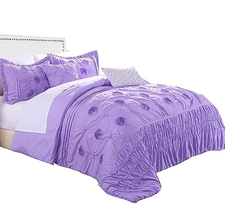 Kayla Purple Teen Bedding With 3d Flour Embroidery Beautiful