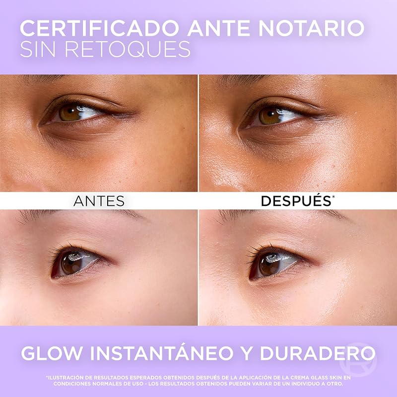 L'Oréal Paris Revitalift Filler Glass Skin Crema Hidratante Facial XL, 70ml