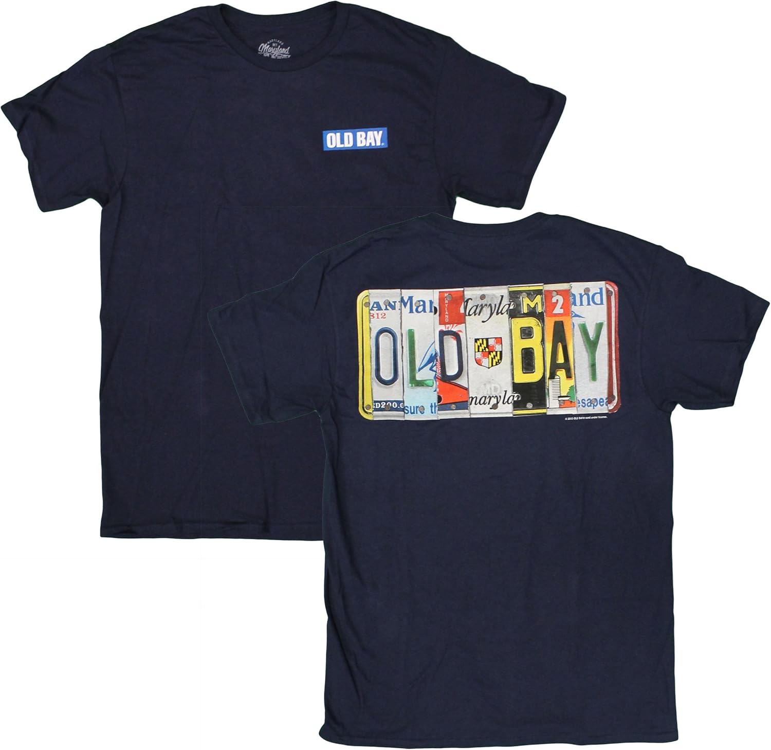 Men's Old Bay License Plate TShirt (XLarge) Clothing