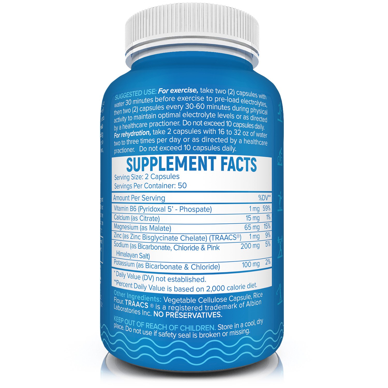 TOTAL HYDRATION Natural Himalayan Salt Electrolyte Replacement Capsules