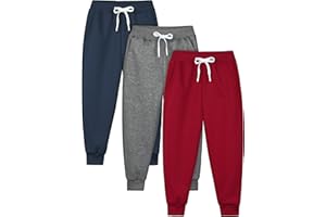 Resinta 3 Pack Kids and Toddlers Boys Pull-On Fleece Sweatpants Active Joggers Pants Basic Track Pants for Boys