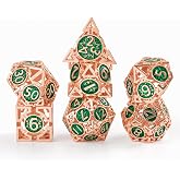 IRONTOWN Metal Dice Set Lightweight Hollow Unique Design 7 DND Dice Sets with Box Suitable for RPG Role Playing Games and Gift Giving