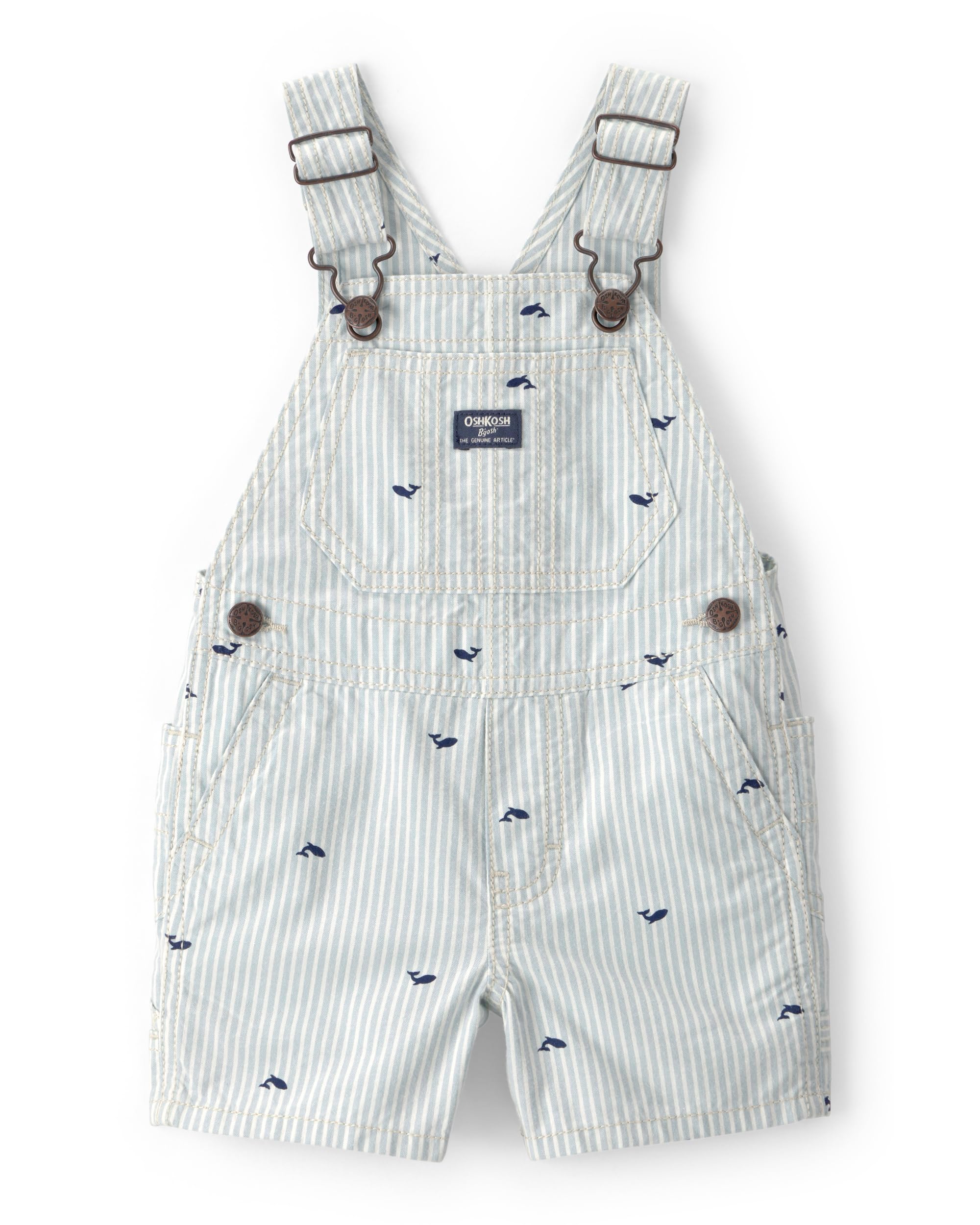 OshKosh B'gosh Boy World's Best Overalls, Green/White, 6M Image