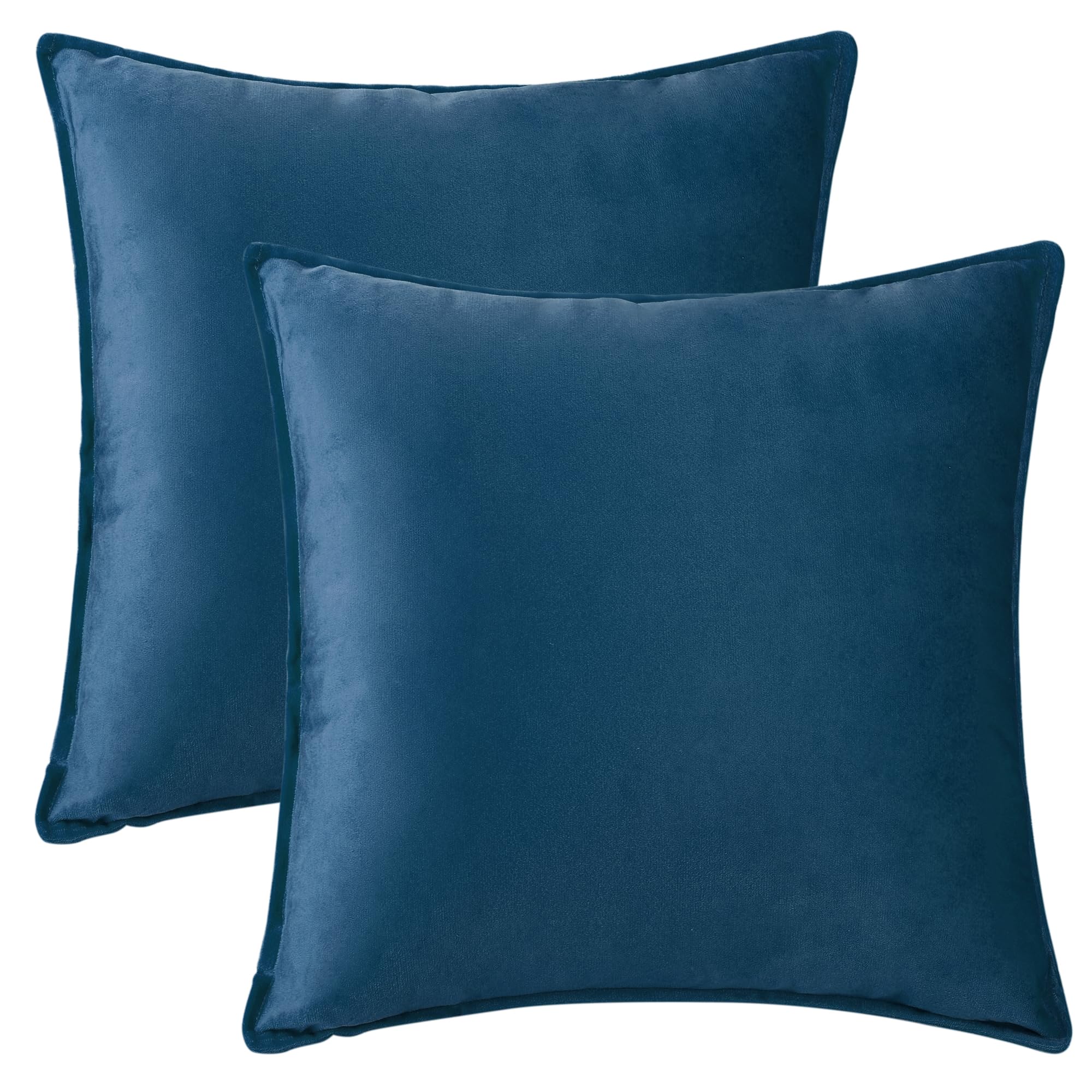 Uxcell Pack of 2 Decorative Velvet Cushion Covers Home Decor Solid Pillow Cover for Couch Sofa Living Room Navy Blue 50 x 50 CM