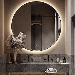Niccy 40" LED Backlit Round Mirror for