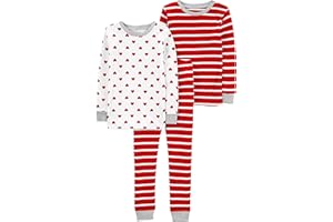 Simple Joys by Carter's Baby, Little Kid, and Toddler Girls' 3-Piece Snug-Fit Cotton Christmas Pajama Set
