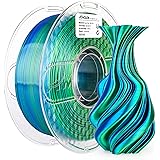 AMOLEN 3D Printer Filament, PLA Filament 1.75mm Dual Color Filament, Silk Blue Green 3D Printing Filament 1KG/2.2lb