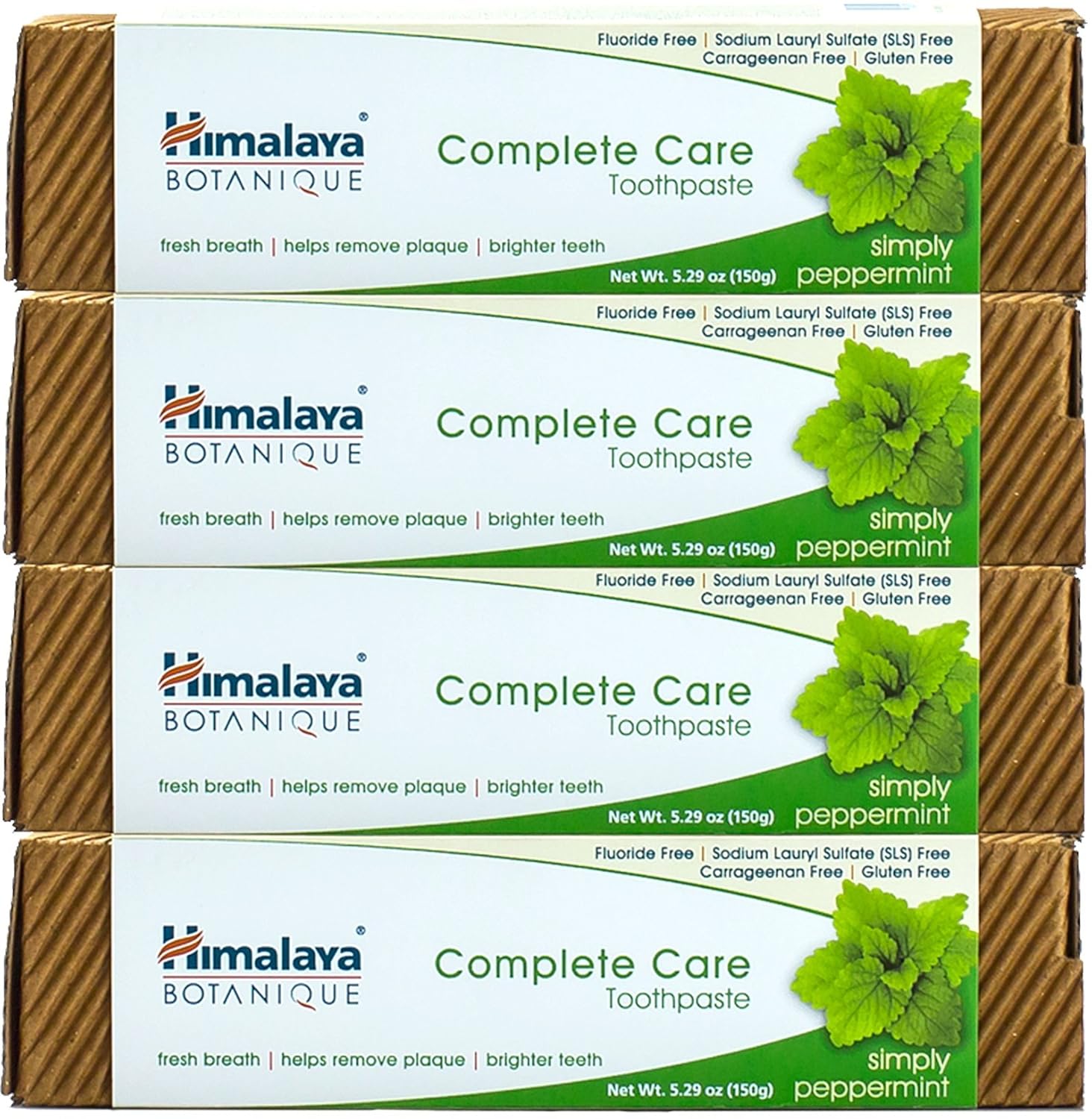 Himalaya Complete Care Toothpaste Simply Peppermint 5.29 oz/150 gm (4 Pack) - Natural,Fluoride-Free & SLS-Free
