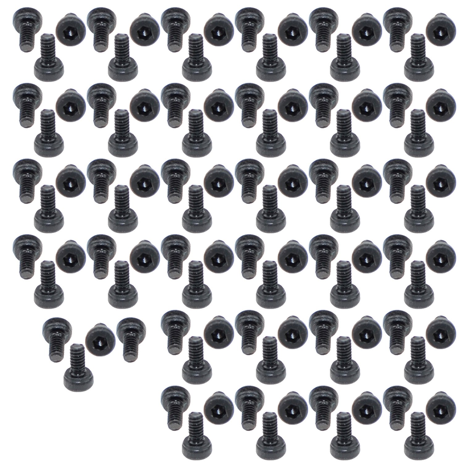 XunLiu 100PCS Grade 14.9 Alloy Steel Hex Socket Head Cap Screws Allen Wrench Drive Knurled Screws Black M2 4MM