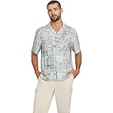 GUESS Mens Eco Short Sleeve Rayon Paisley Shirt