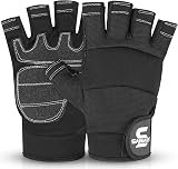 SAWANS Fingerless Working Gloves Men Performance Heavy Duty Black Large view 2