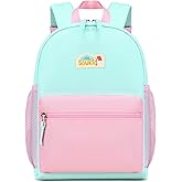 Sawkig Preschool Backpack for Girls Toddler Bookbag 12 inch Toddler Backpack for Little Girls 1-3 (Mint green and Pink)