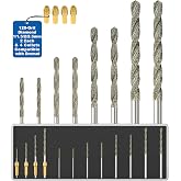 Sworker Diamond Drill Bits 1mm 1.5mm 2mm 2.5mm 2 Each 120-Grit 8Pcs with 4 Collets Compatible with Dremel Rotary Tool for Sea Glass Stone Shells Jewelry Making Porcelain Ceramic Gems