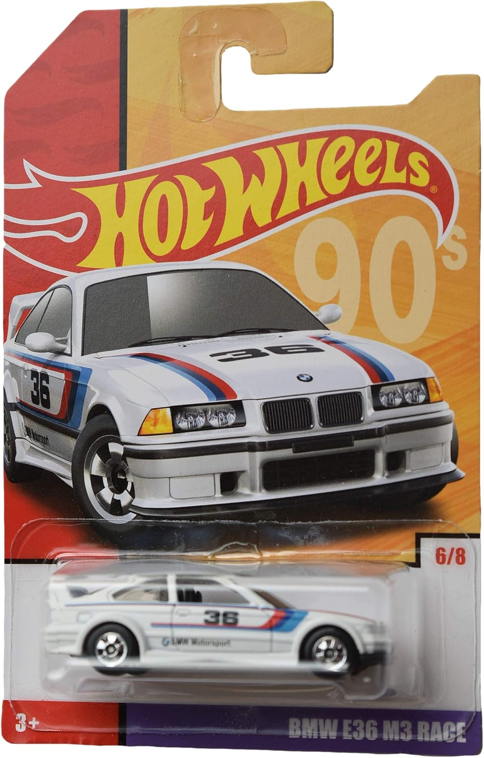 Amazon.com: Hot Wheels BMW E36 M3 Race 6/8, White: Toys & Games