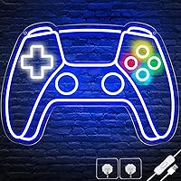 Ethereal Lomoer Gamer Neon Sign, Gamepad Shaped LED Sign for Room Decor, Gaming Boys Wall USB Powered Gifts Teens, Boys, Kids