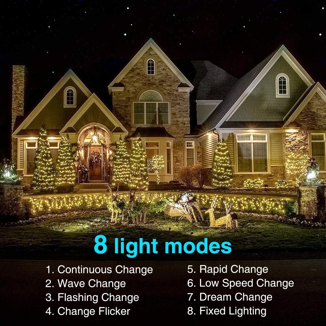 Kolpop Solar String Lights Outdoor, 79ft 240LED 8 Modes Solar Fairy Lights Outdoor Waterproof Copper Wire Solar Powered String Lights for Garden Christmas Tree Patio Home Wedding Yard (Warm White): Home Improvement
