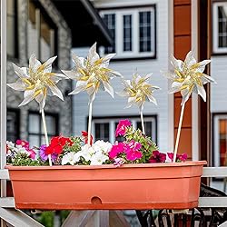 10 Pack Reflective Pinwheels for Yard and