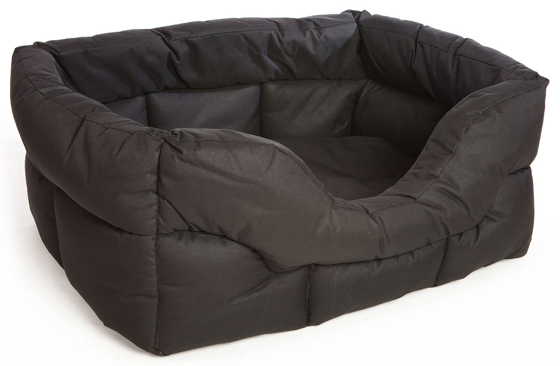 P & L Superior Pet Beds Heavy Duty Rectangular Waterproof Softee Bed Jumbo, 88 x 72 x 35 cm, Black