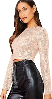 glitter crop tops