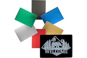 Metal Engraving Sheets for Etching with Maker, Explore Air 2, Silhouette Cameo 4, Brother Scan and Cut Zoom Precision Engraving Tool Tip Engraver; Blank Anodized Aluminum Sheets for Crafting - 6 Pack