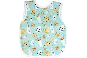 BapronBaby Cookies & Milk Bapron - No Neck Tie Safer Bib for Baby & Toddler - Soft Waterproof Stain Resistant - Machine Washable - Sz Baby/Toddler 6m-3T