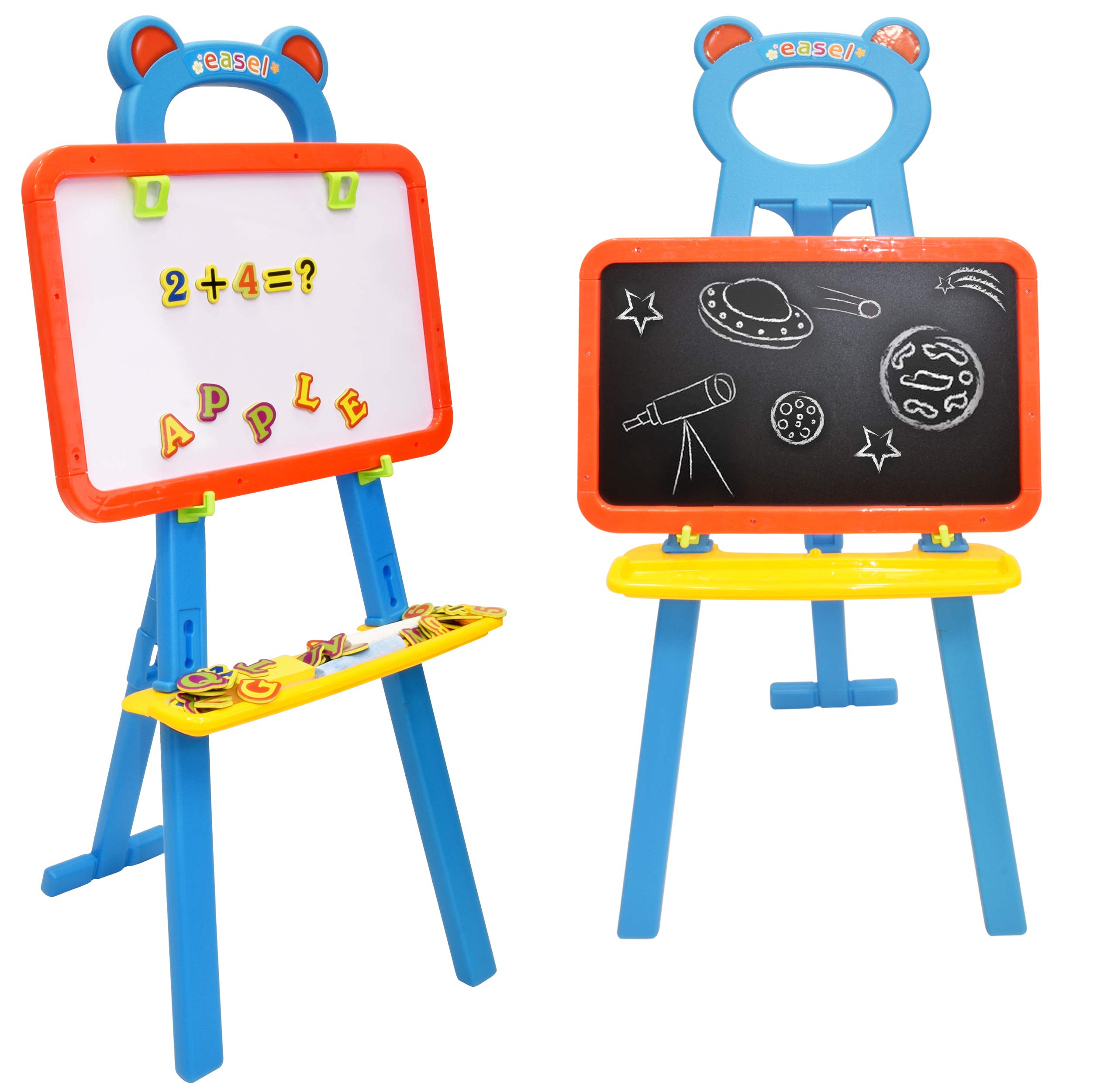 Buy Deluxe Standing Easel Board for Kids, 3 in 1 Dry Erase White Board