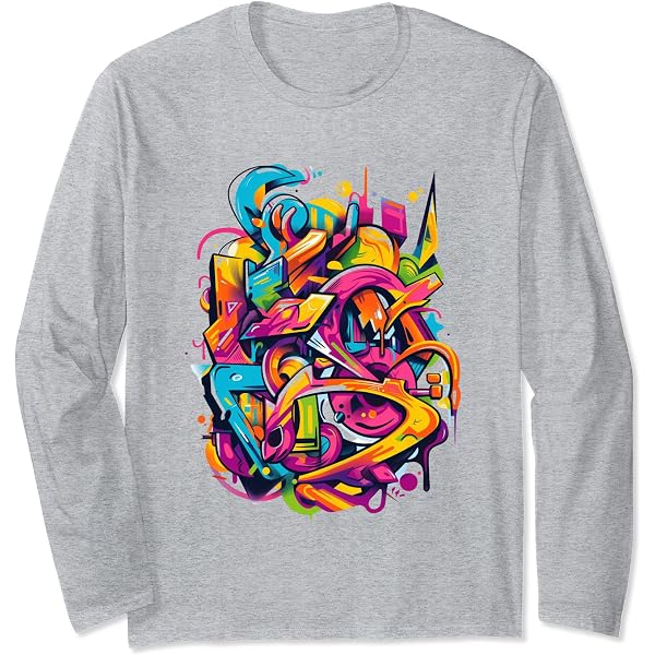 Amazon.com: Graffiti Art Urban Streetwear Long Sleeve T-Shirt