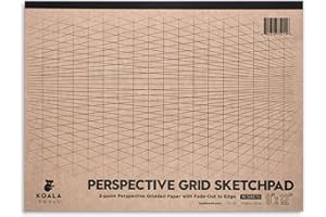 Koala Tools | Drawing Perspective (1 and 2-Point) Large Sketch Pad (2 Point - 9 x 12)