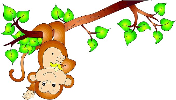amazon com monkey monkeys hanging upside down on tree branch cartoon cartoons curious george cartoon wall decals for bedroom or bathroom animal animals design kids kid vinyl art decal walls rooms size 15x20 monkey monkeys hanging upside down on tree branch cartoon cartoons curious george cartoon wall decals for bedroom or bathroom animal animals design