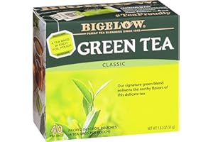 Bigelow Tea Classic Green Tea, Caffeinated Tea with Green Tea, 40 Count Box (Pack of 6), 240 Total Tea Bags