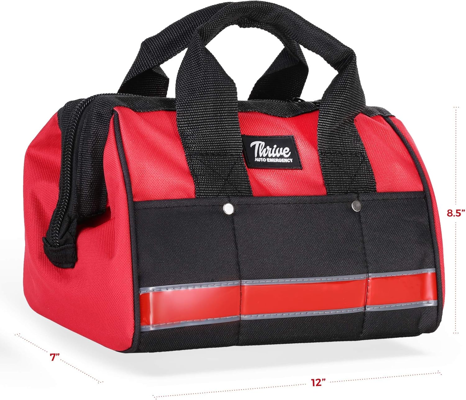 Thrive Auto Emergency Kit + First Aid Kit – Car Accessories Roadside Assistance & Survival Rugged Tool Bag with Jumper Cables, Reflective Safety Triangle and More - Cars Travel & Tow Essentials: Health & Personal Care