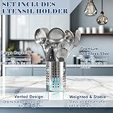 BEWOS 15-Piece Stainless Steel Kitchen Utensil Set with Bag Storage Bin view 5