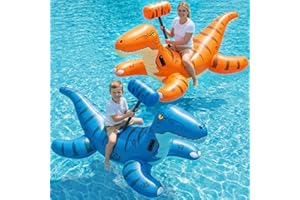 Jasonwell Pool Games Toys Floats - Inflatable Dinosaur Pool Floats with Blow Up Toy Hammers Ride on Pool Floaties for Kids Te