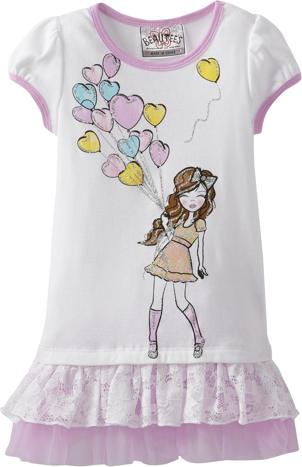 Beautees Little Girls' Tunic Top With Ruffle Hem Fashion T