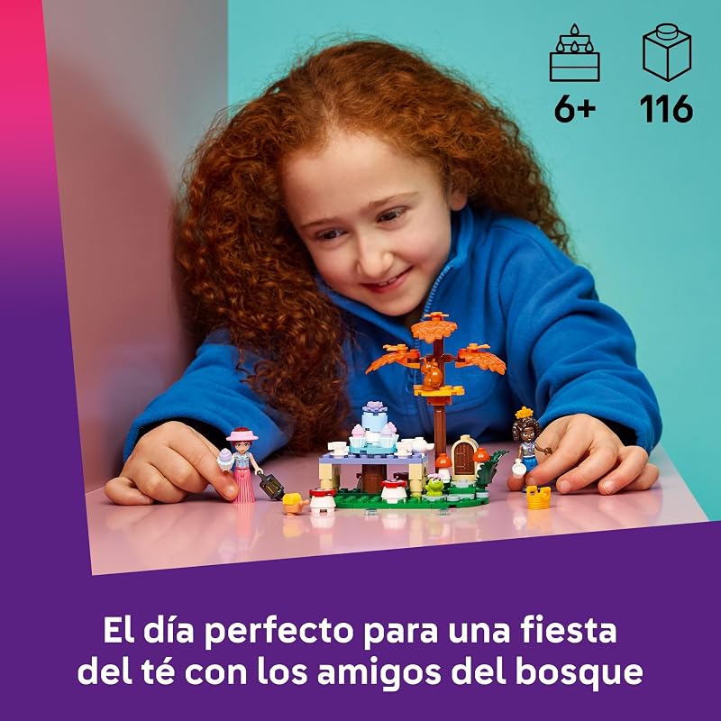 Festa do Chá dos Amigos na Floresta – Role Play com 2 Mini Bonecas, 3 Figuras de Animais de Sapo e Esquilo e Brinquedo Alimentar – Presente de Aniversário para Raparigas 6+ Anos – 42690 — foto 3 de 8