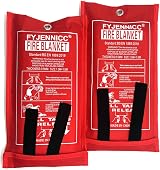 FYJENNICC Fiberglass Fire Blanket 39.3x39.3 Inches 3 Pack Flame-retardant Tape