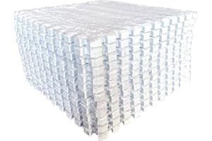 easycustomerlee 12pcs Tiled Puzzle Play Mats Interlocking Shaggy Soft EVA Foam Mats Protective Floor for Children Kids Room Home Parlor Bedroom(White)