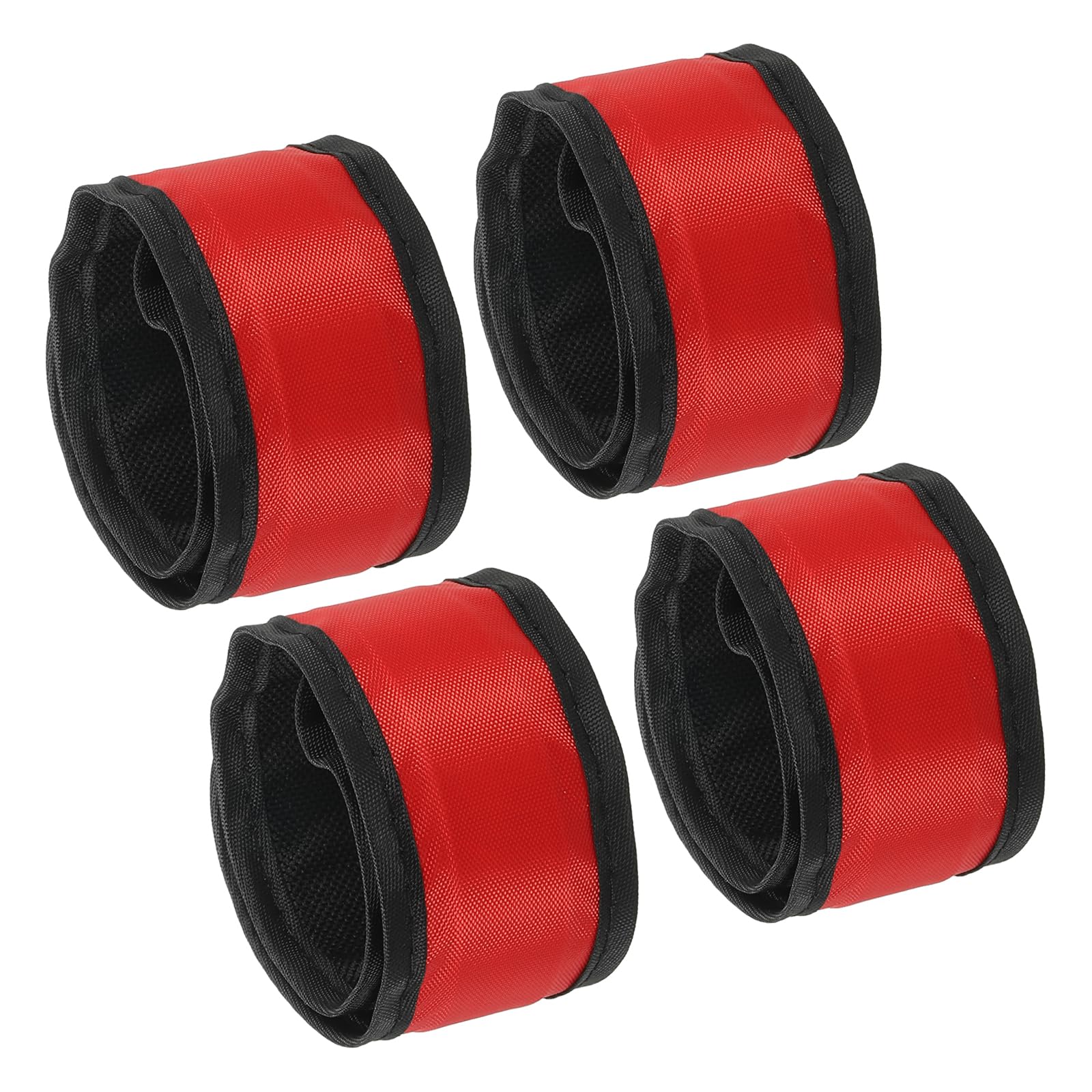 PATIKIL LED Wristband, 4 Pack Light Up Bracelets LED Armbands Glow in the Dark Safety Wrist Band for Parties, Concerts, Festivals, Night Run, Red, Large