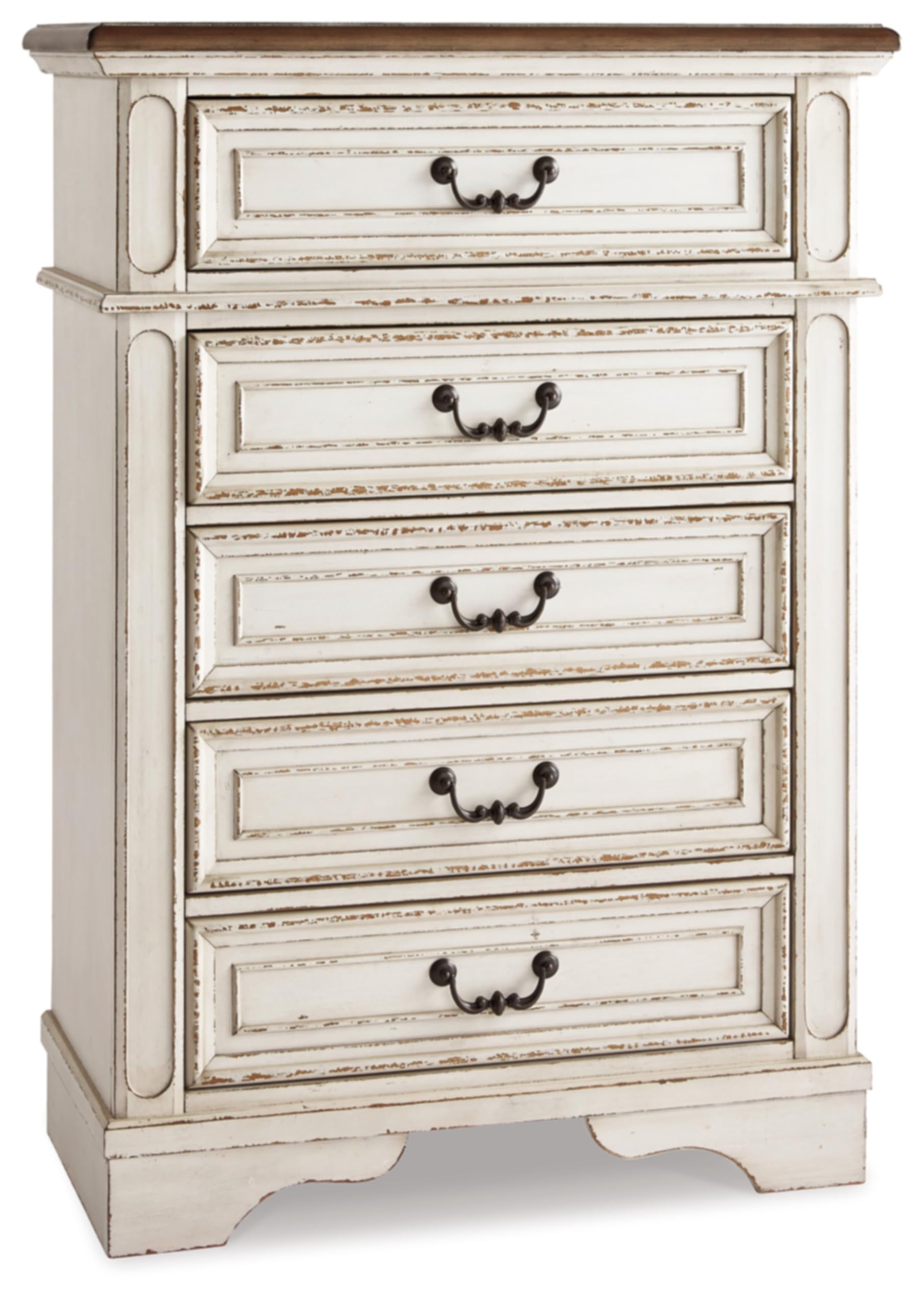 Photo 1 of ***DAMAGED***Signature Design by Ashley Realyn Vintage 5 Drawer Chest, White**SEE PICTURES