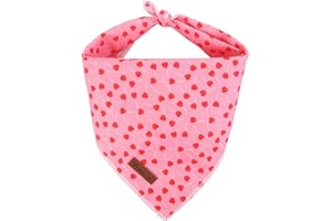 UP URARA PUP Valentine’s Day Dog Bandana, Valentine Triangle Bid Scarf for Girl Boy Medium Large Dogs, Adorable Puppy Wedding & Valentine’s Day Bandana, Cute Soft Cotton Pet Kerchief
