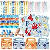Vanblue 120Pcs Blue Color Dog Party Favors,Birthday Decorations Supplies for Kids,Sticky Gecko,Red Balloon with Cards Goodie Bag Stuffers,Classroom Rewards,Pinata Stuffers,Family Games