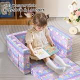 BEJOY Kids Sofa Bed 2-in-1 Unicorn Toddler Couch Convert to Lounger view 4