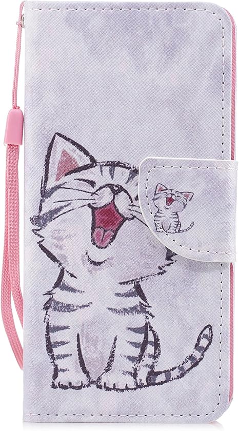 Lindo Diseño de Gatos Cuero PU Billetera Estuche Cubierta para diversos móviles 10