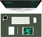 K KNODEL Small Office Leather Desk Mat 60x35cm Dark Green