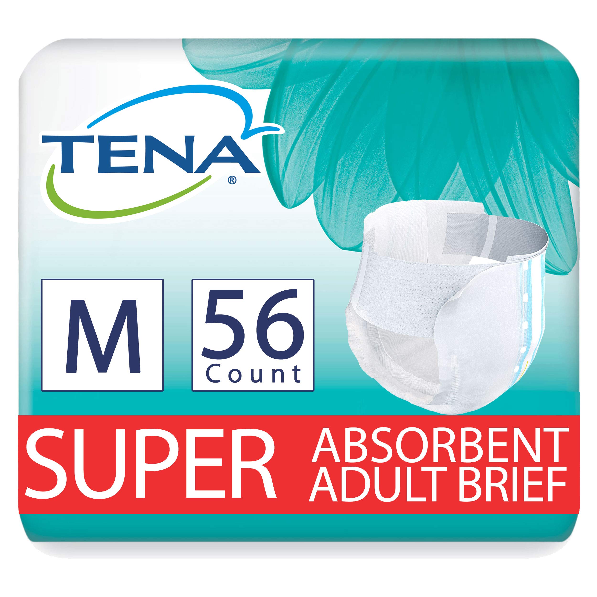 Tena Tena Incontinence Briefs, Uni-Sex, Super Absorbency, Medium, 56 Count, 56 Count