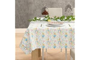 Peter Rabbit Book Woven Tablecloth 60 in x 104 in Rectangle – Large Easter & Spring Table Cover for Dining & Tea Party (100% 