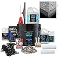 Epoxy Floor Kit for Concrete - USA Made - 2X Thicker, Industrial Grade, Residential & Commercial. 300-400 sq ft or 600 sq ft Kits. Many Styles (Medium Gray with Keystone, 600 ft²)