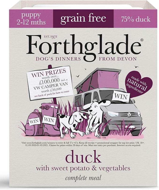 Forthglade Natural Puppy Grain Free Complete Wet Dog Food Duck, Sweet