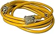 15-ft 12/3 Heavy Duty Lighted SJTW Indoor/Outdoor Extension Cord by Watt's Wire - Yellow 15' 12-Gauge Grounded 15-Amp Three-Prong Power-Cord (15 foot 12-Awg)